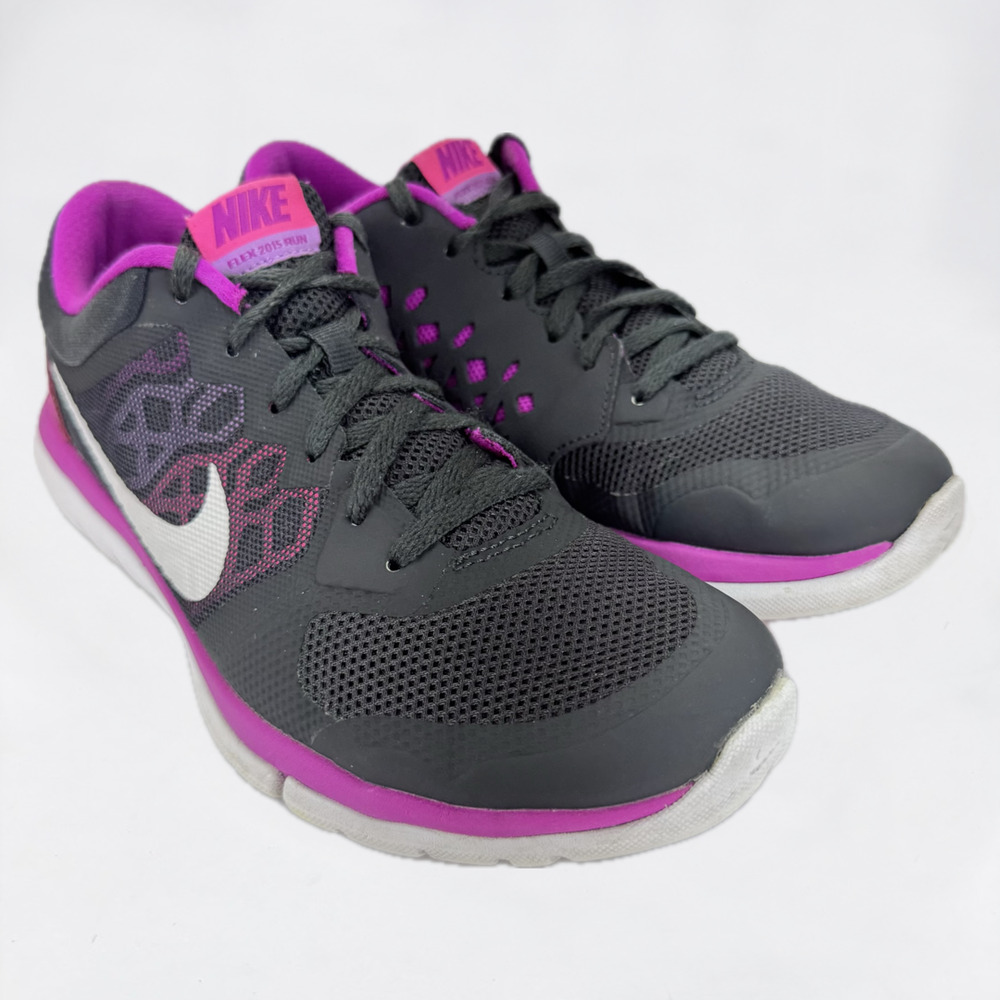 Nike Flex 2015 Run Shoes 709021-001 Women Size 8.5 Fuchsia Lace Up Lightweight